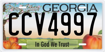 GA license plate CCV4997