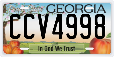 GA license plate CCV4998