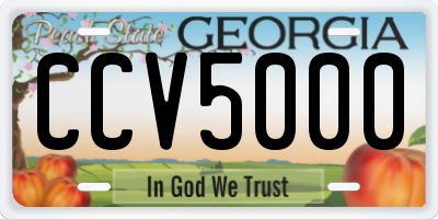 GA license plate CCV5000