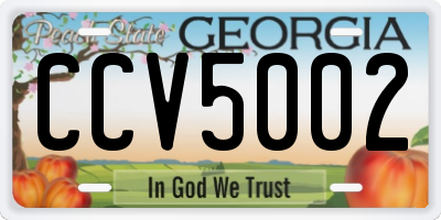 GA license plate CCV5002