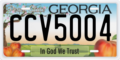 GA license plate CCV5004