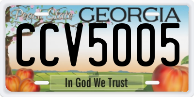 GA license plate CCV5005