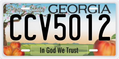 GA license plate CCV5012