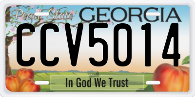 GA license plate CCV5014