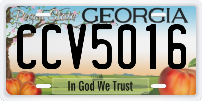 GA license plate CCV5016
