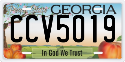 GA license plate CCV5019