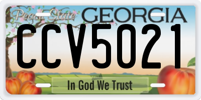 GA license plate CCV5021