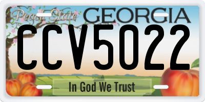 GA license plate CCV5022