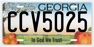 GA license plate CCV5025