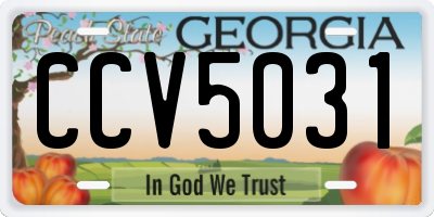GA license plate CCV5031