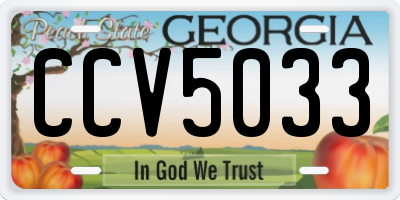 GA license plate CCV5033