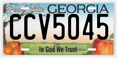 GA license plate CCV5045