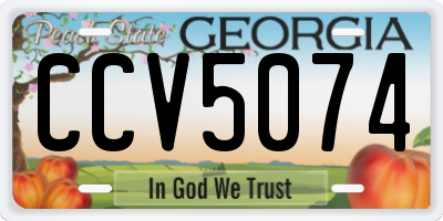 GA license plate CCV5074