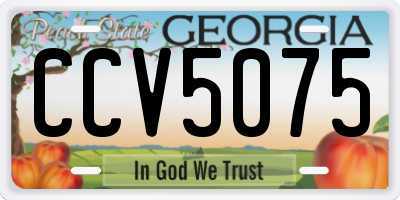 GA license plate CCV5075