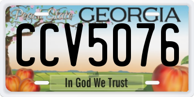 GA license plate CCV5076