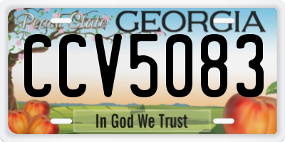 GA license plate CCV5083