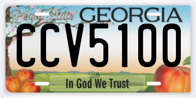 GA license plate CCV5100