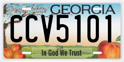 GA license plate CCV5101