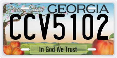 GA license plate CCV5102