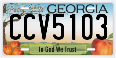 GA license plate CCV5103