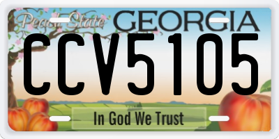 GA license plate CCV5105