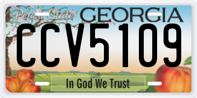GA license plate CCV5109