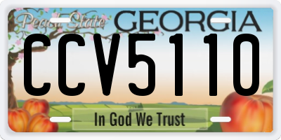 GA license plate CCV5110