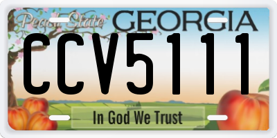 GA license plate CCV5111