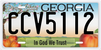 GA license plate CCV5112