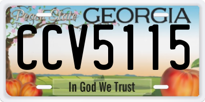 GA license plate CCV5115