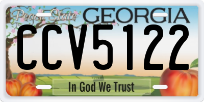 GA license plate CCV5122