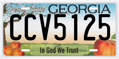 GA license plate CCV5125