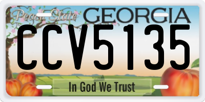 GA license plate CCV5135