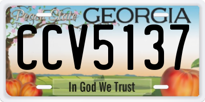 GA license plate CCV5137