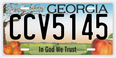 GA license plate CCV5145