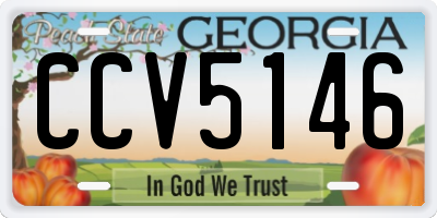 GA license plate CCV5146