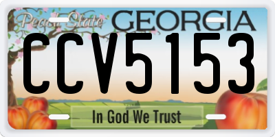 GA license plate CCV5153