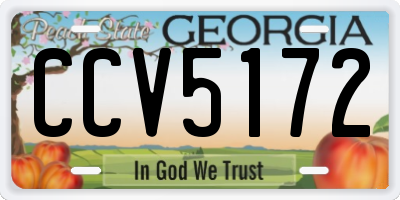 GA license plate CCV5172