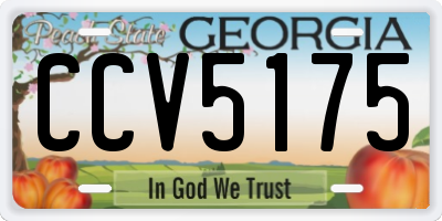 GA license plate CCV5175