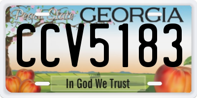 GA license plate CCV5183