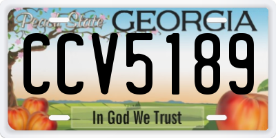 GA license plate CCV5189