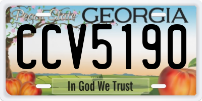 GA license plate CCV5190