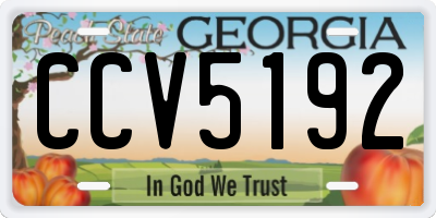 GA license plate CCV5192