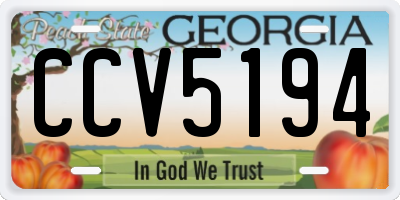 GA license plate CCV5194