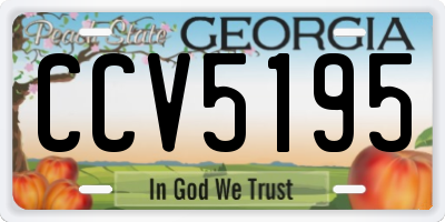 GA license plate CCV5195