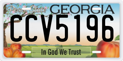 GA license plate CCV5196