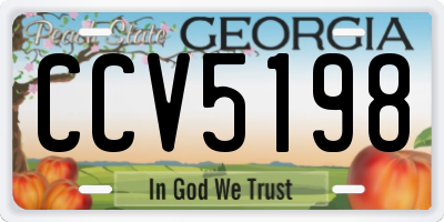GA license plate CCV5198