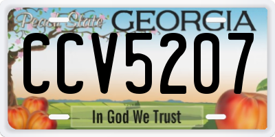 GA license plate CCV5207