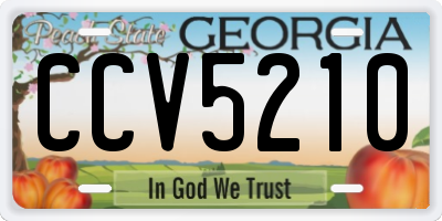 GA license plate CCV5210