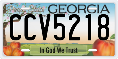 GA license plate CCV5218